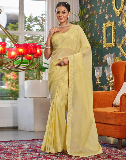 Yellow Shimmer Stone Work Saree